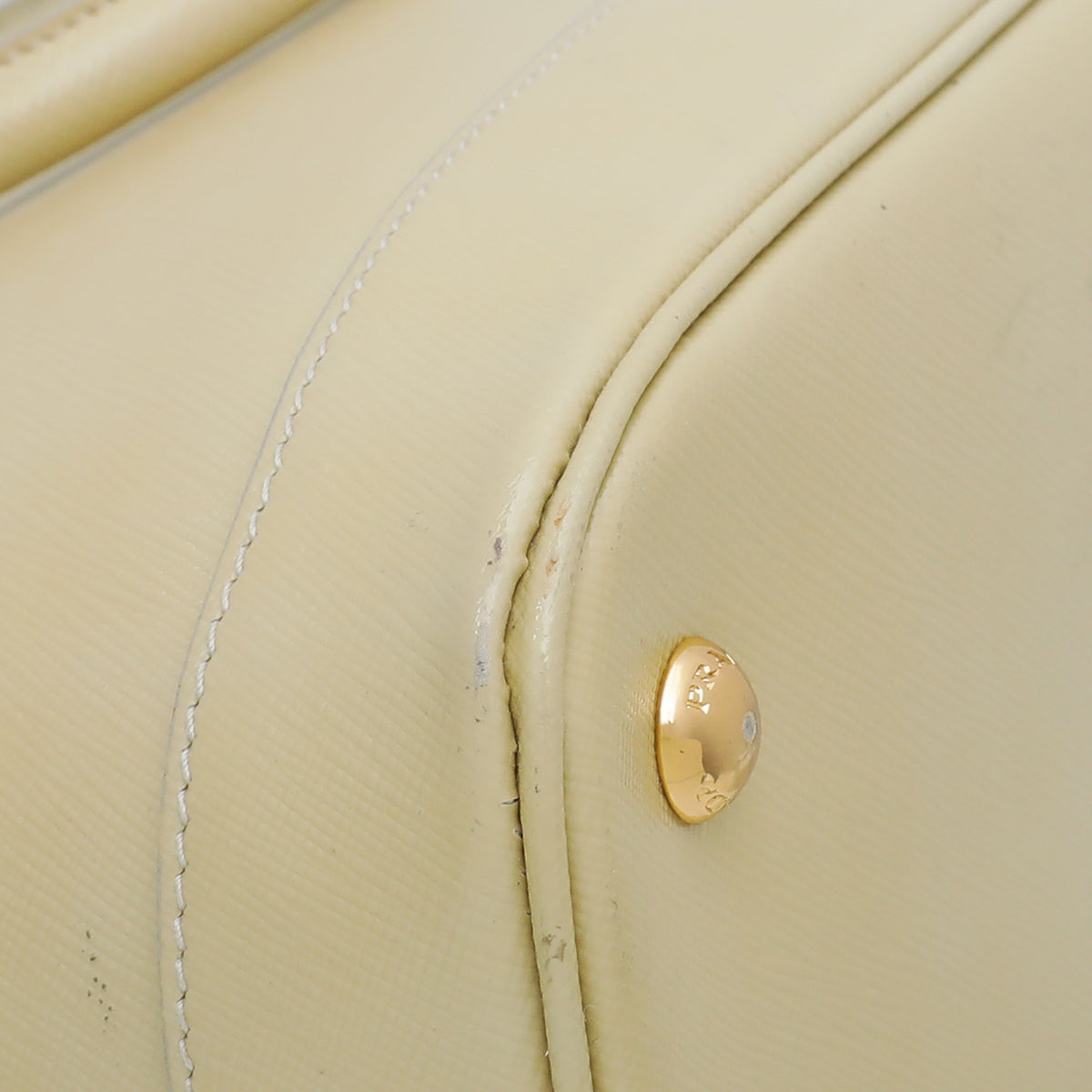 Prada Light Yellow Vernis Open Promenade Satchel Bag-Prada-THE CLOSET