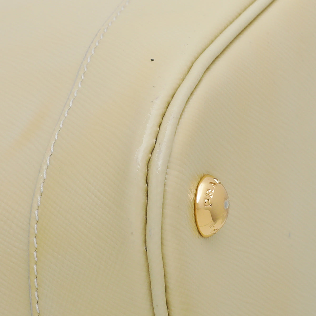 Prada Light Yellow Vernis Open Promenade Satchel Bag-Prada-THE CLOSET