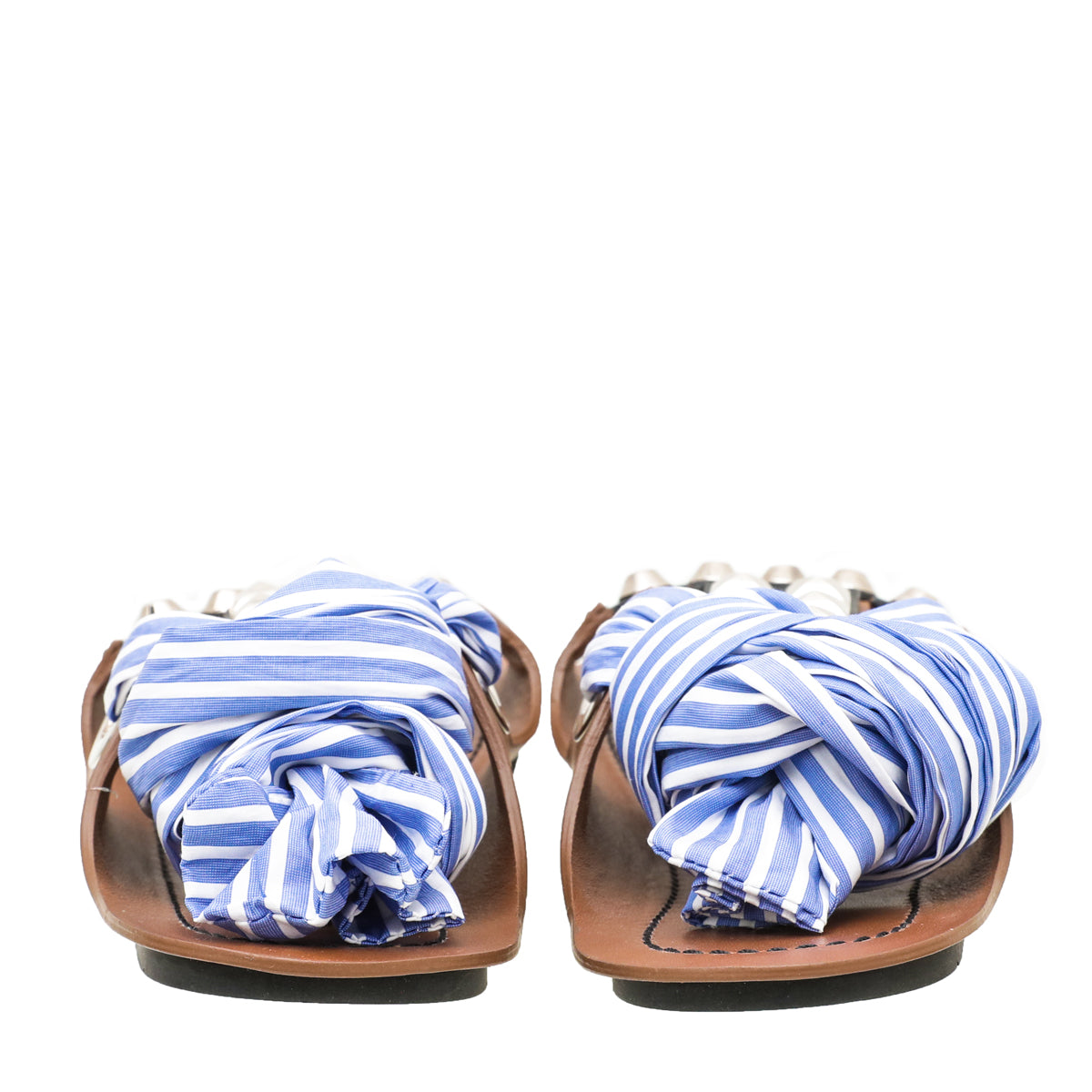 Prada Bicolor Studded Wrap Around Gladiator Sandals 36-Prada-THE CLOSET