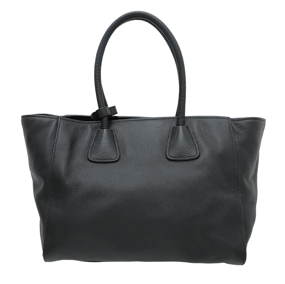 Prada Black Vitello Daino Bauletto Bag-Prada-THE CLOSET