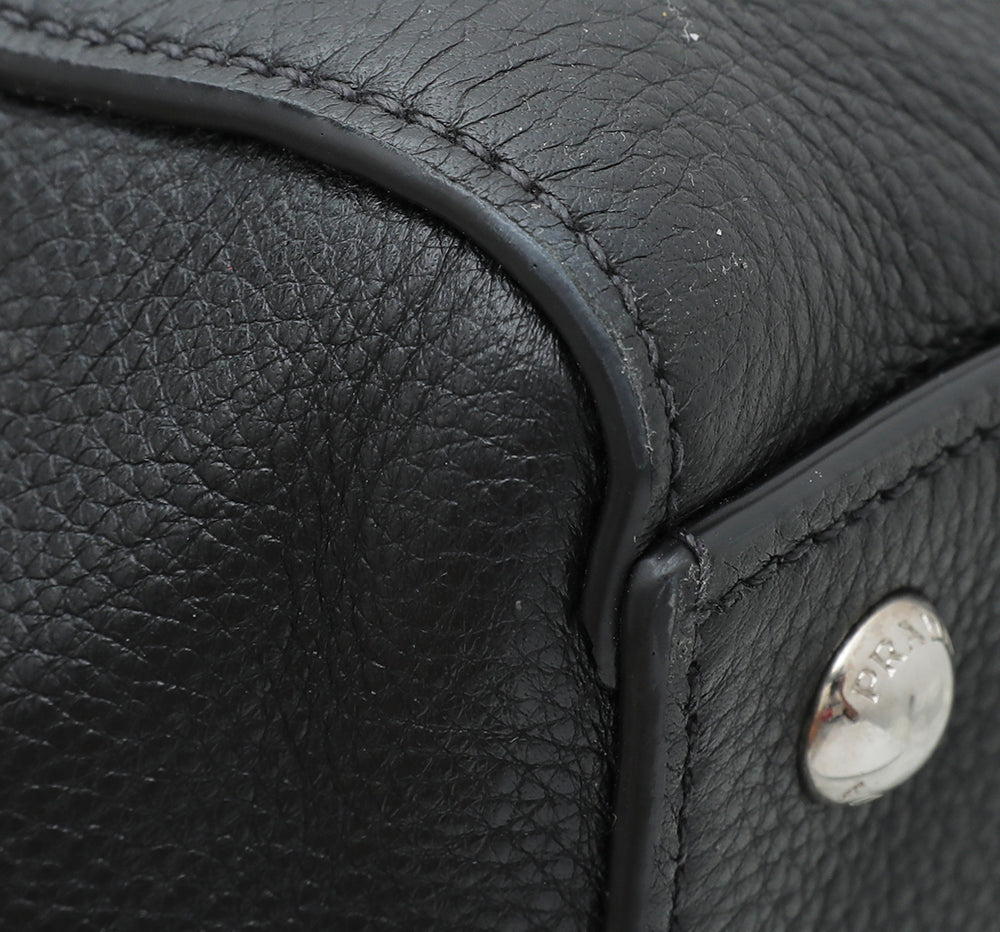 Prada Black Vitello Daino Bauletto Bag-Prada-THE CLOSET