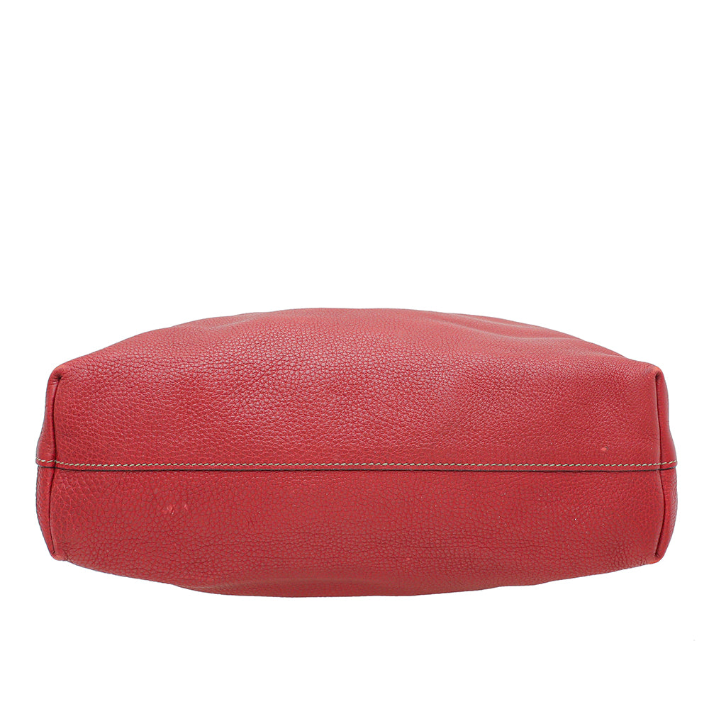 Prada Red Vitello Daino Vertical Convertible Tote Bag-Prada-THE CLOSET