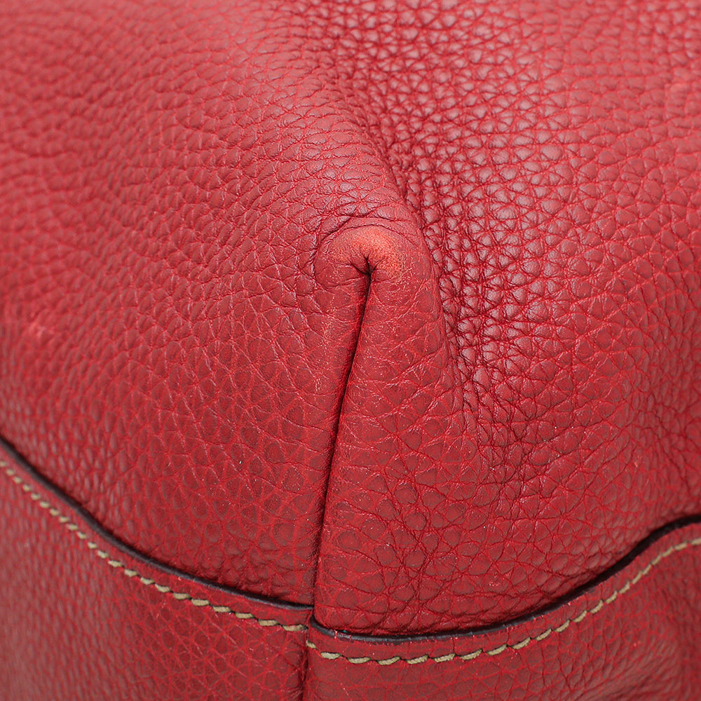 Prada Red Vitello Daino Vertical Convertible Tote Bag-Prada-THE CLOSET