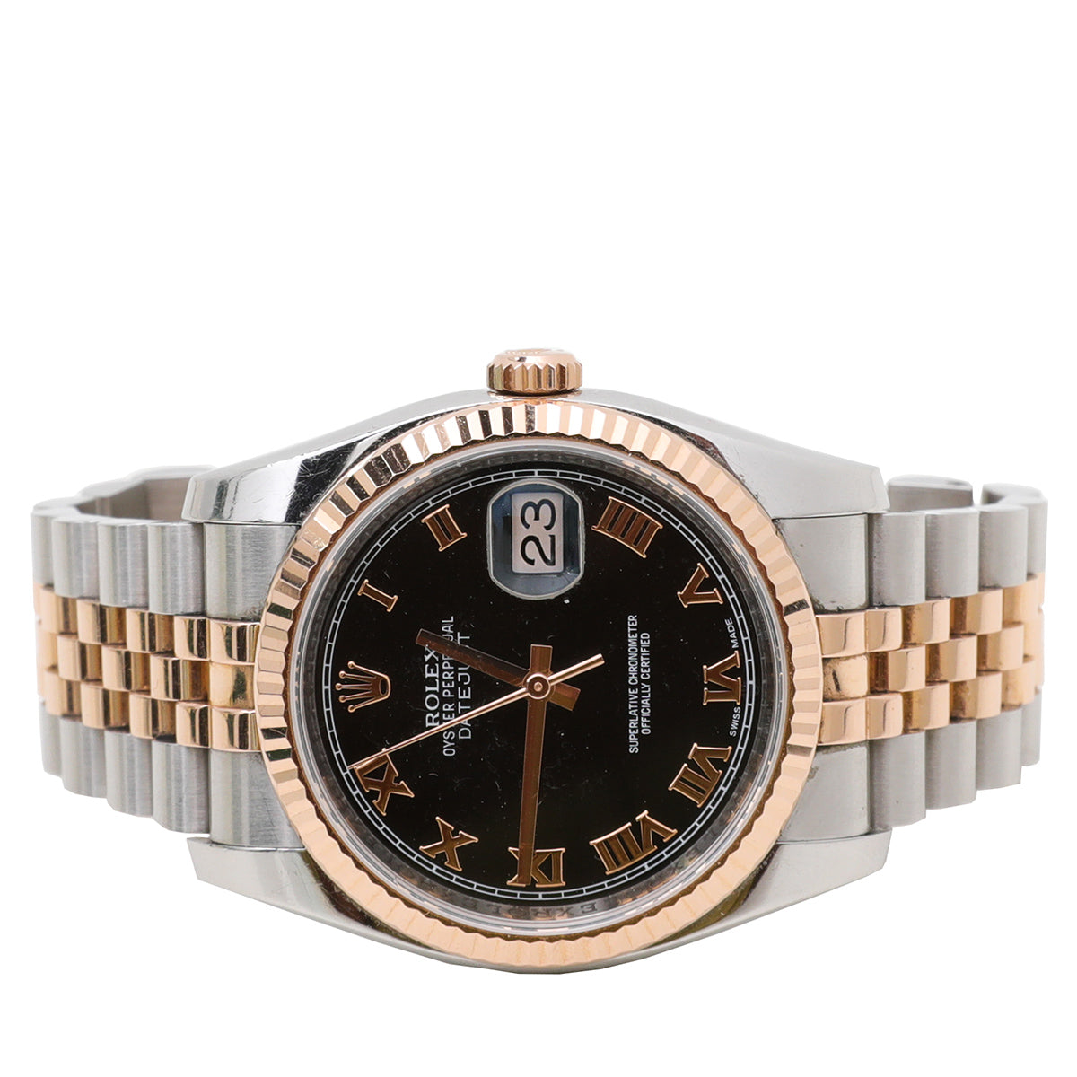 Rolex Datejust 18K Rose Gold Oyster Perpetual 36mm Watch
