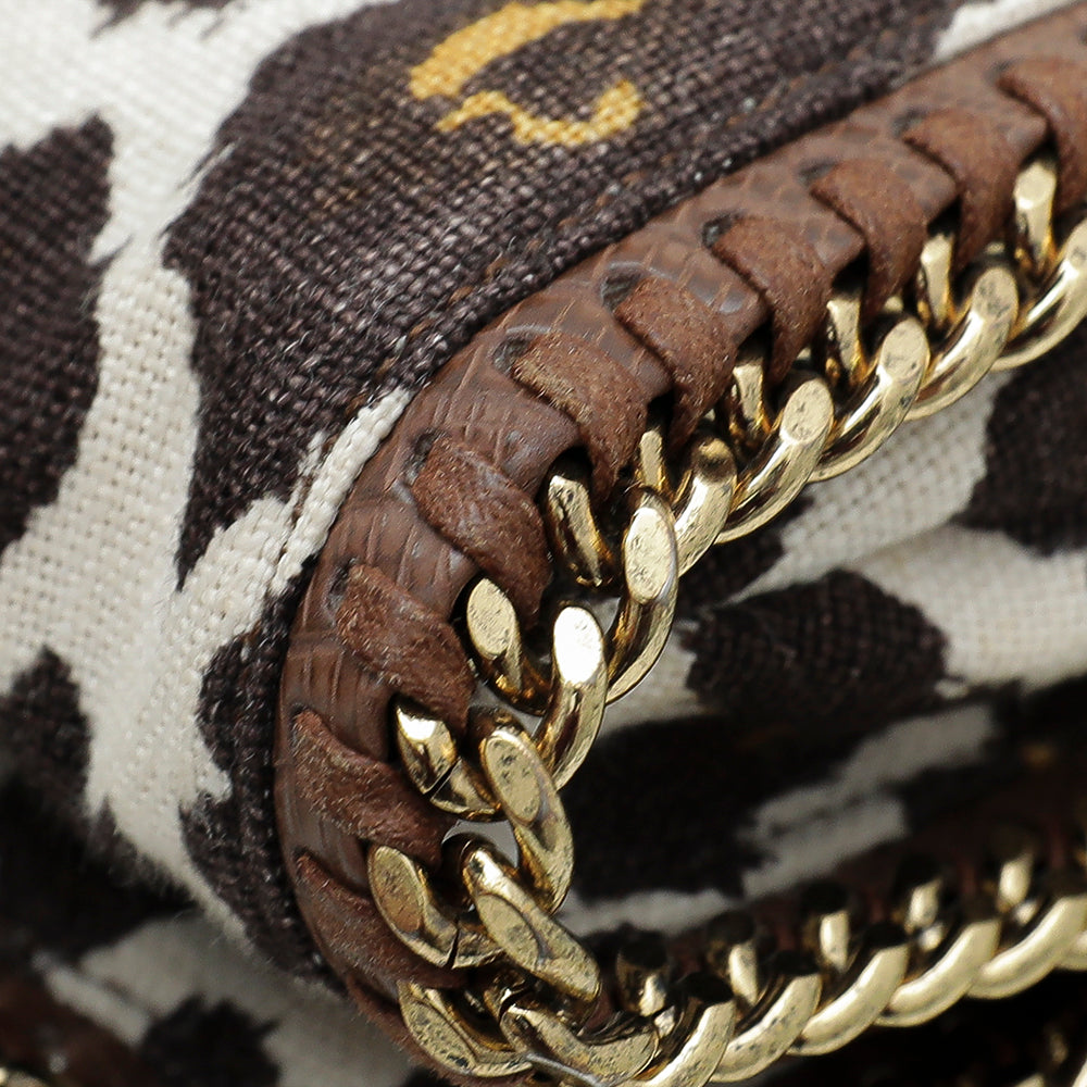 Stella McCartney Brown Leopard Print Chain Clutch-Stella Mccartney-THE CLOSET