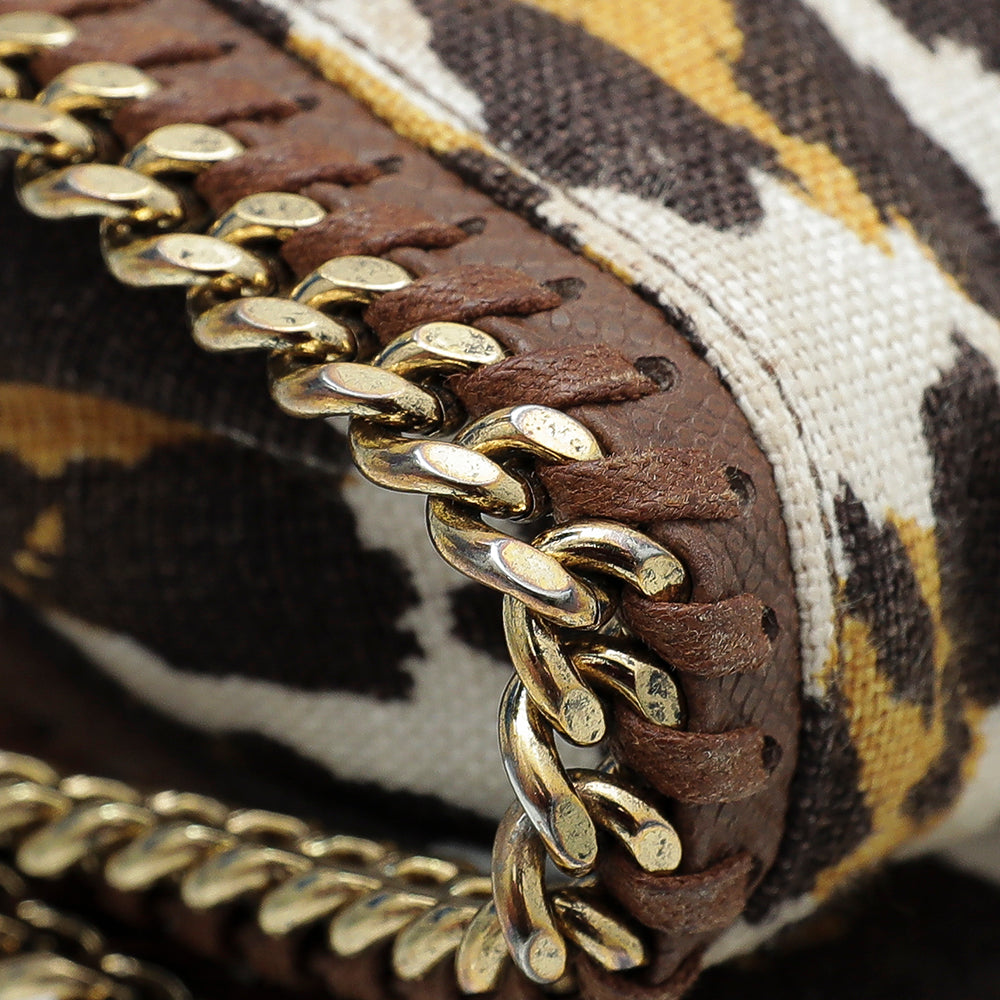 Stella McCartney Brown Leopard Print Chain Clutch-Stella Mccartney-THE CLOSET