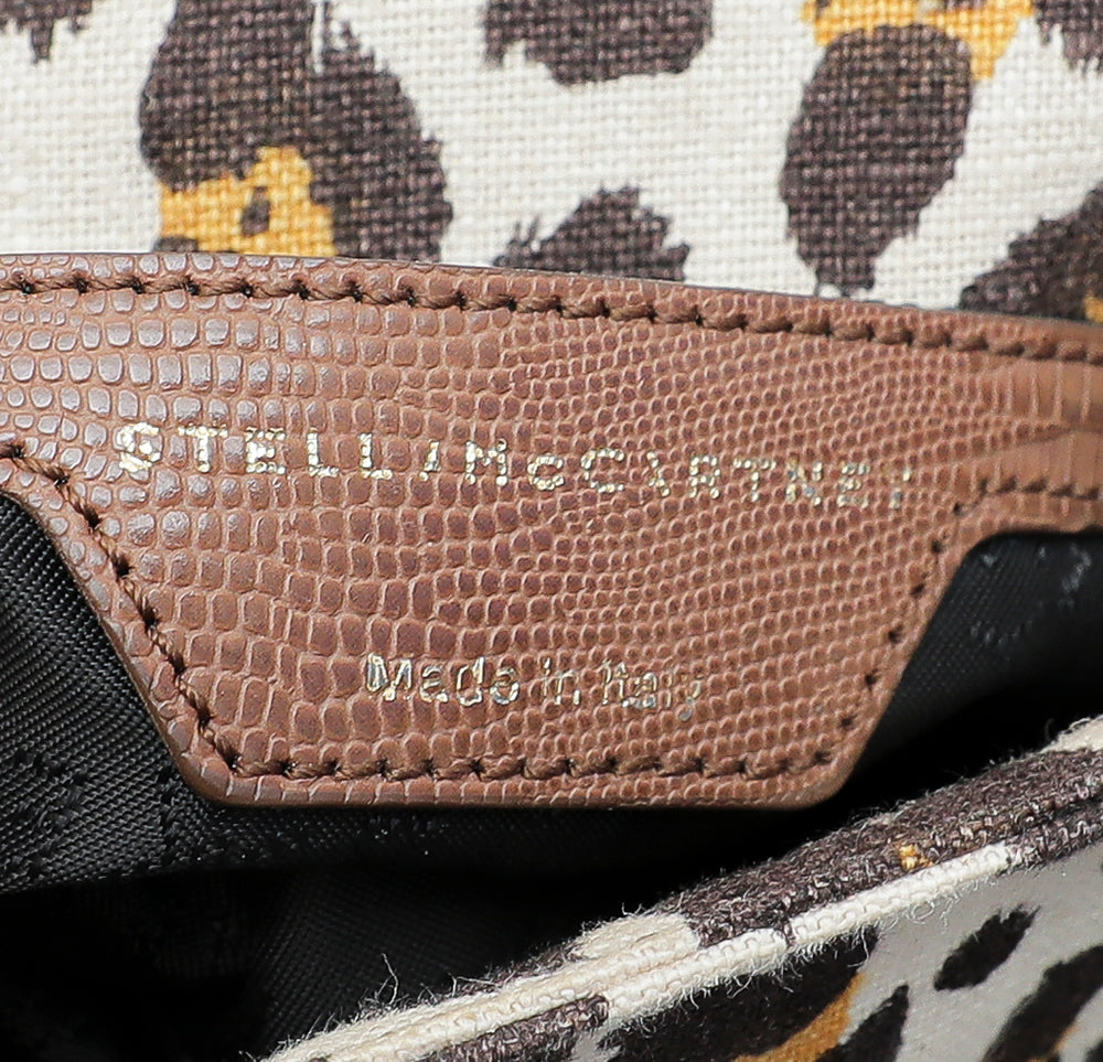 Stella McCartney Brown Leopard Print Chain Clutch-Stella Mccartney-THE CLOSET