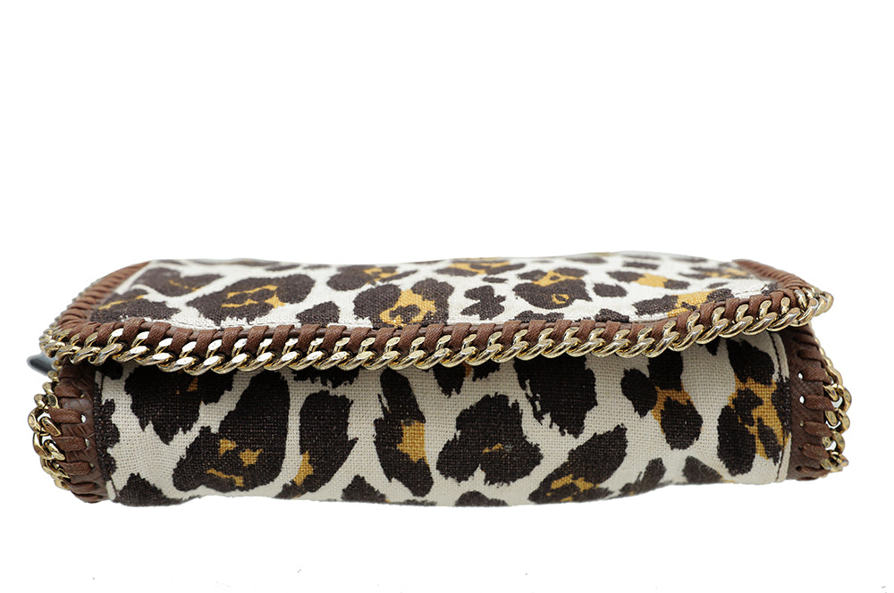 Stella McCartney Brown Leopard Print Chain Clutch-Stella Mccartney-THE CLOSET