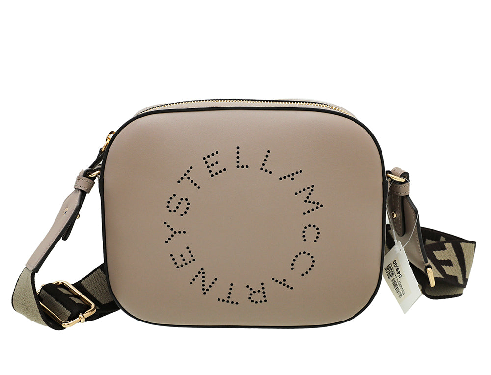 Stella Mccartney Dark Dusty Pink Perforated Logo Camera Bag-Stella Mccartney-THE CLOSET