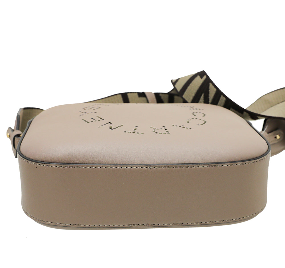 Stella Mccartney Dark Dusty Pink Perforated Logo Camera Bag-Stella Mccartney-THE CLOSET