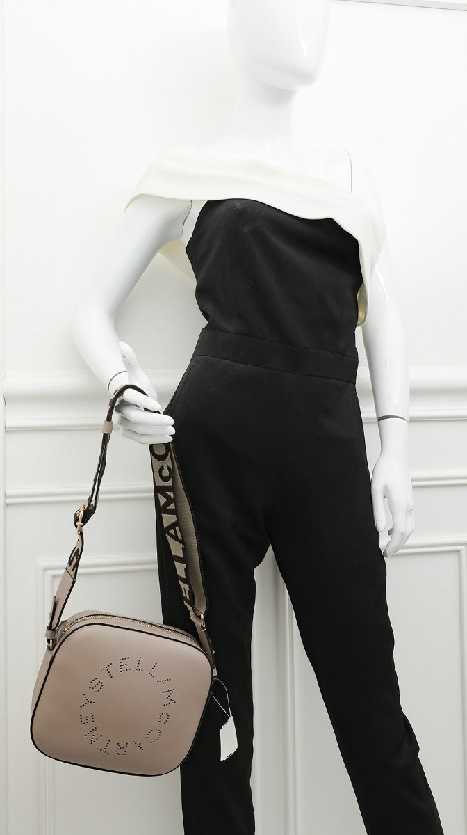 Stella Mccartney Dark Dusty Pink Perforated Logo Camera Bag-Stella Mccartney-THE CLOSET