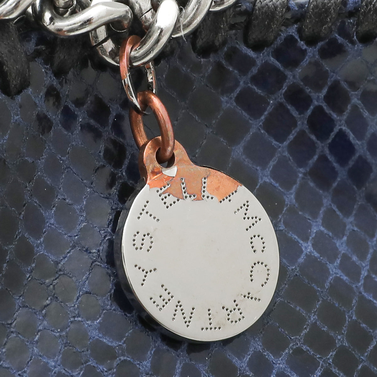 Stella Mccartney Blue Snakeskin Falabella Mini Bag-Stella Mccartney-THE CLOSET