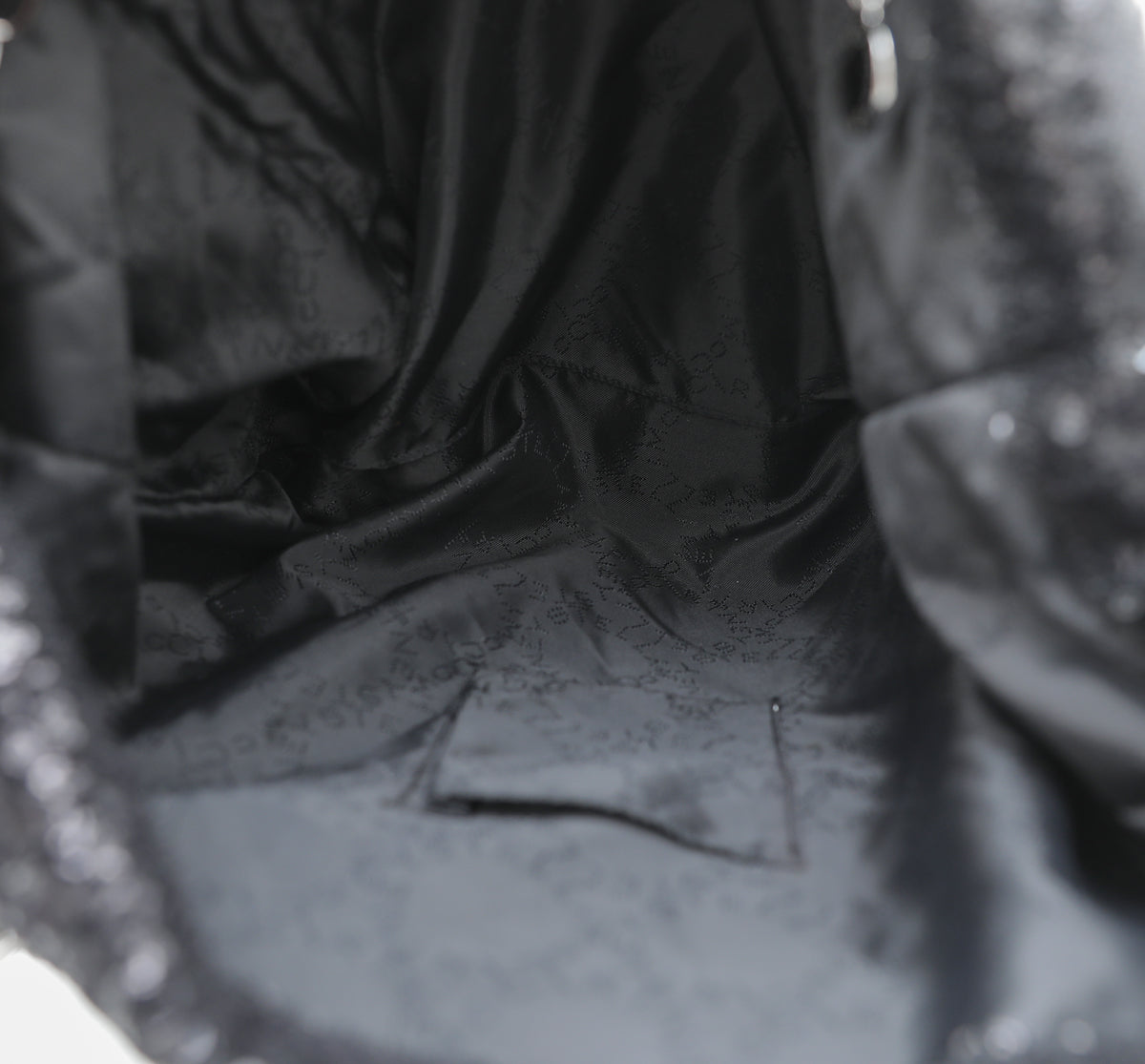 Stella Mccartney Black Velvet Sequins Falabella Tote Bag-Stella Mccartney-THE CLOSET