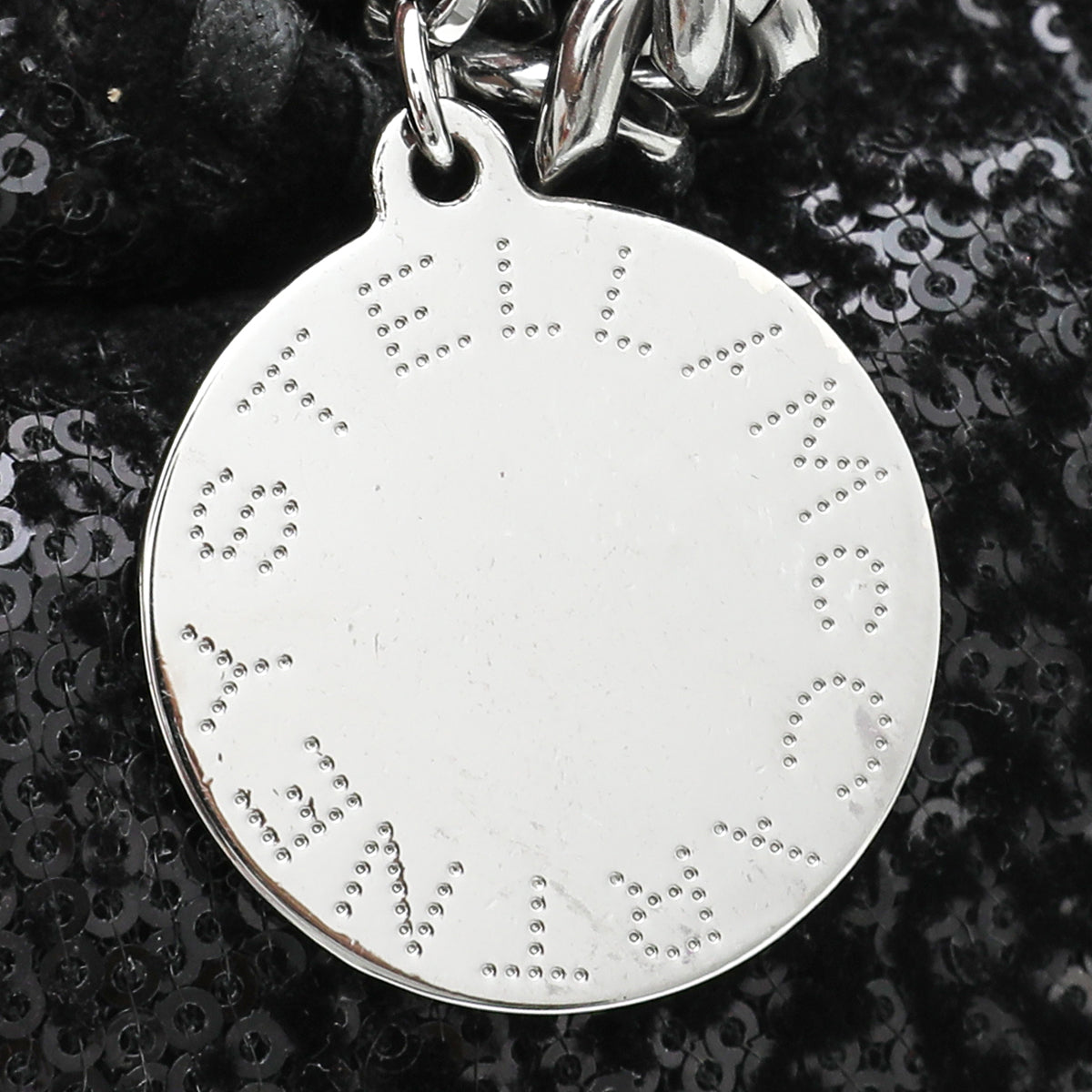 Stella Mccartney Black Velvet Sequins Falabella Tote Bag-Stella Mccartney-THE CLOSET