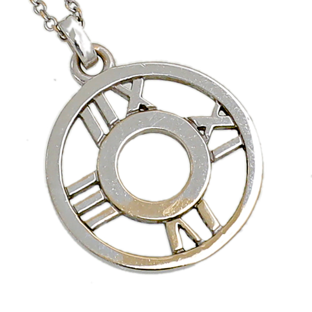 Tiffany & Co 18K White Gold Diamond Atlas Numerical Open Pendant Necklace-Tiffany & Co-THE CLOSET