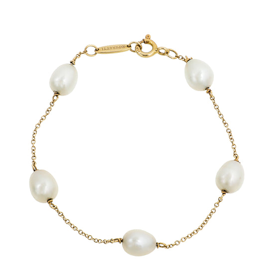 Tiffany & Co 18K Yellow Gold MOP Elsa Peretti Pearls By The Yard Bracelet