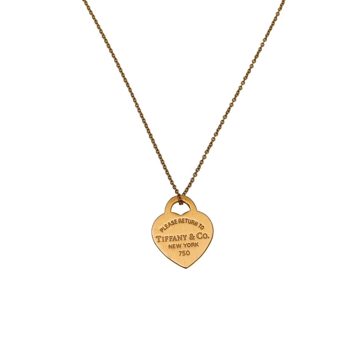 Tiffany & Co 18K Yellow Gold Heart Tag Pendant Necklace-Tiffany & Co-THE CLOSET
