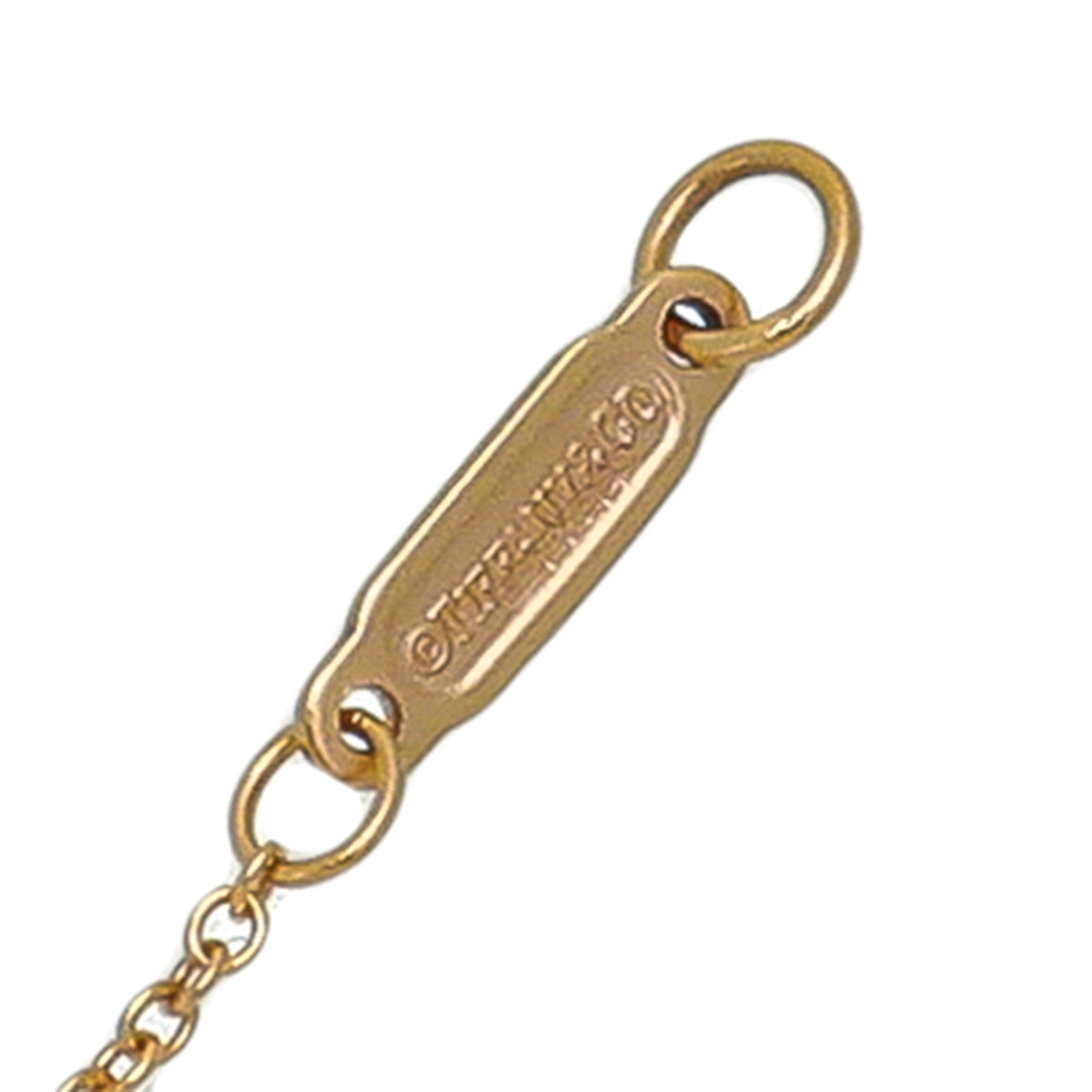 Tiffany & Co 18K Yellow Gold Diamond Heart Key Charm Necklace