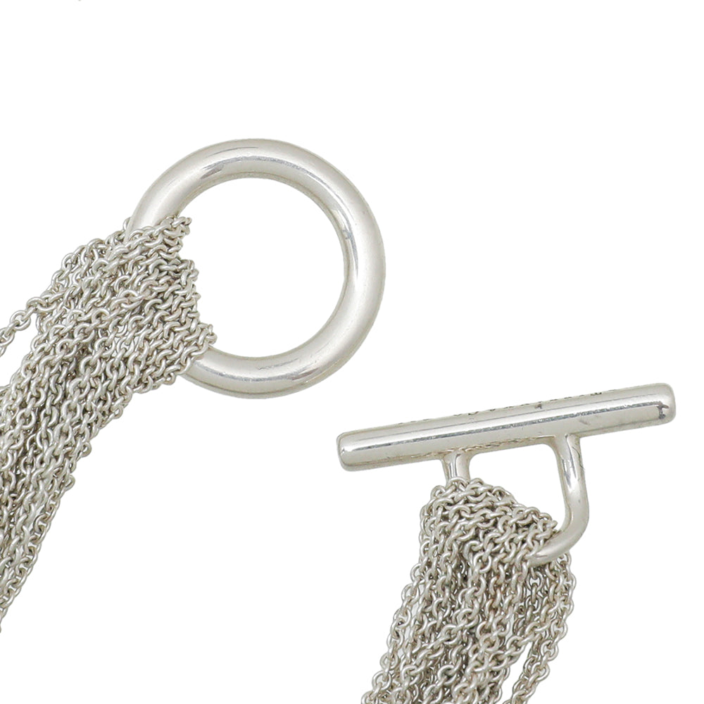 Tiffany & Co Silver Multi-Strand Mesh Heart Bracelet-Tiffany & Co-THE CLOSET