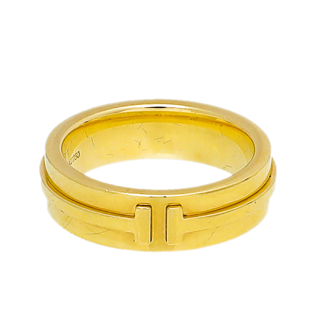 Tiffany 18K Yellow Gold T-Wide Ring 7