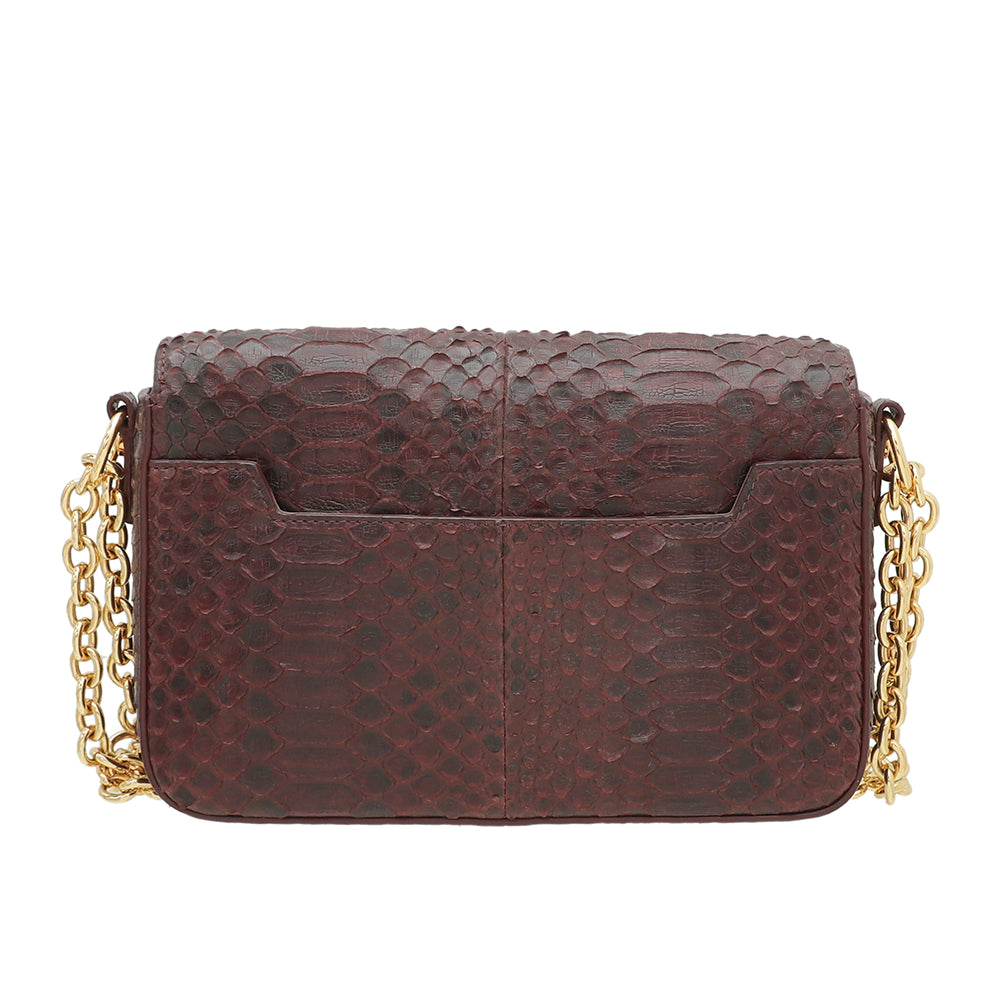 Tom Ford Burgundy Python Chain Natalia Bag-Tom Ford-THE CLOSET