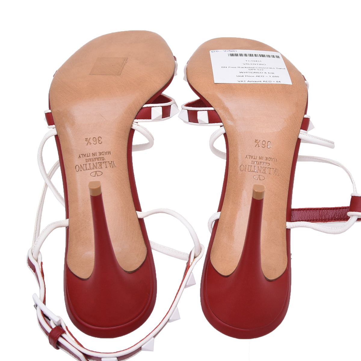 Valentino Bicolor Free Rockstud Crisscross Sandal 36.5-Valentino-THE CLOSET