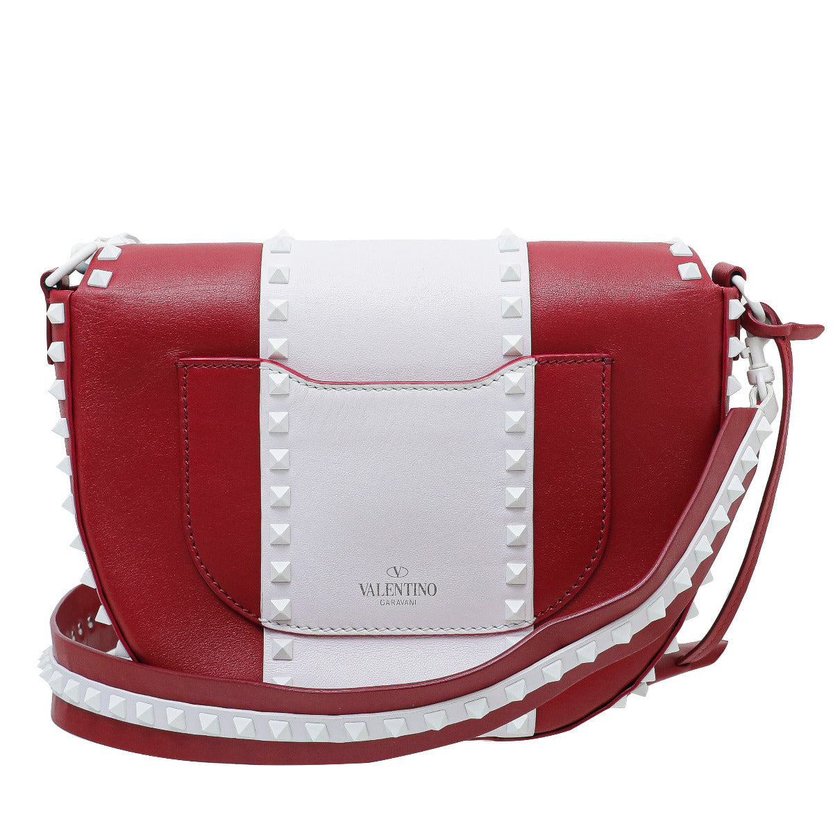 Valentino Bicolor Free Rockstud Halfmoon Saddle Bag-Valentino-THE CLOSET