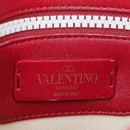 Valentino Bicolor Free Rockstud Halfmoon Saddle Bag