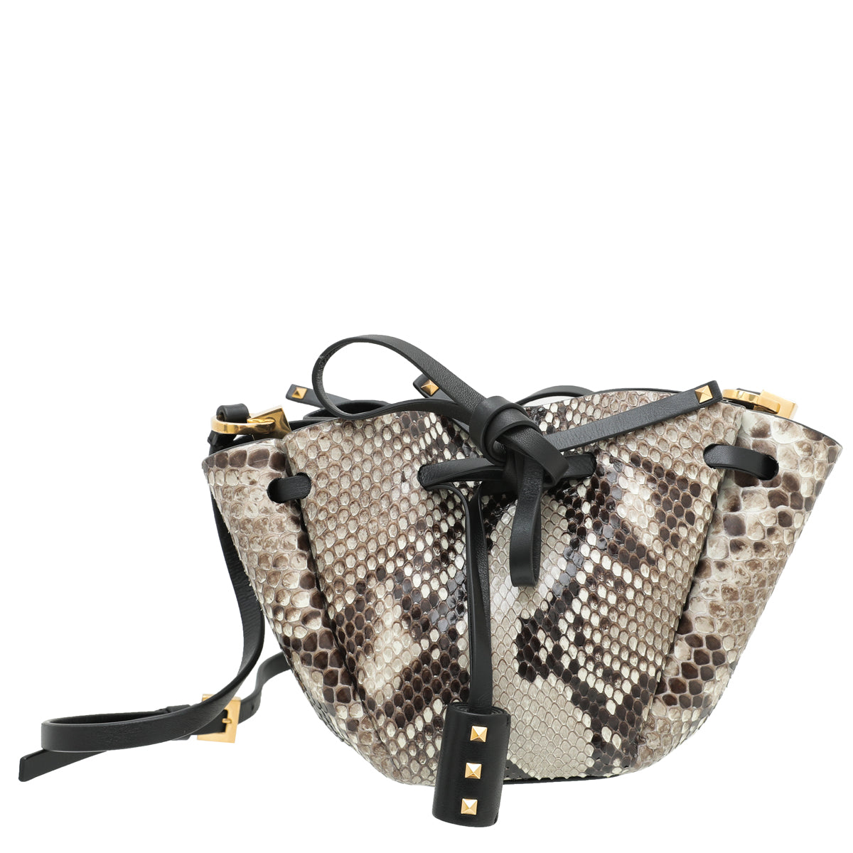 Valentino Bicolor Python Go Logo Bucket Bag-Valentino-THE CLOSET