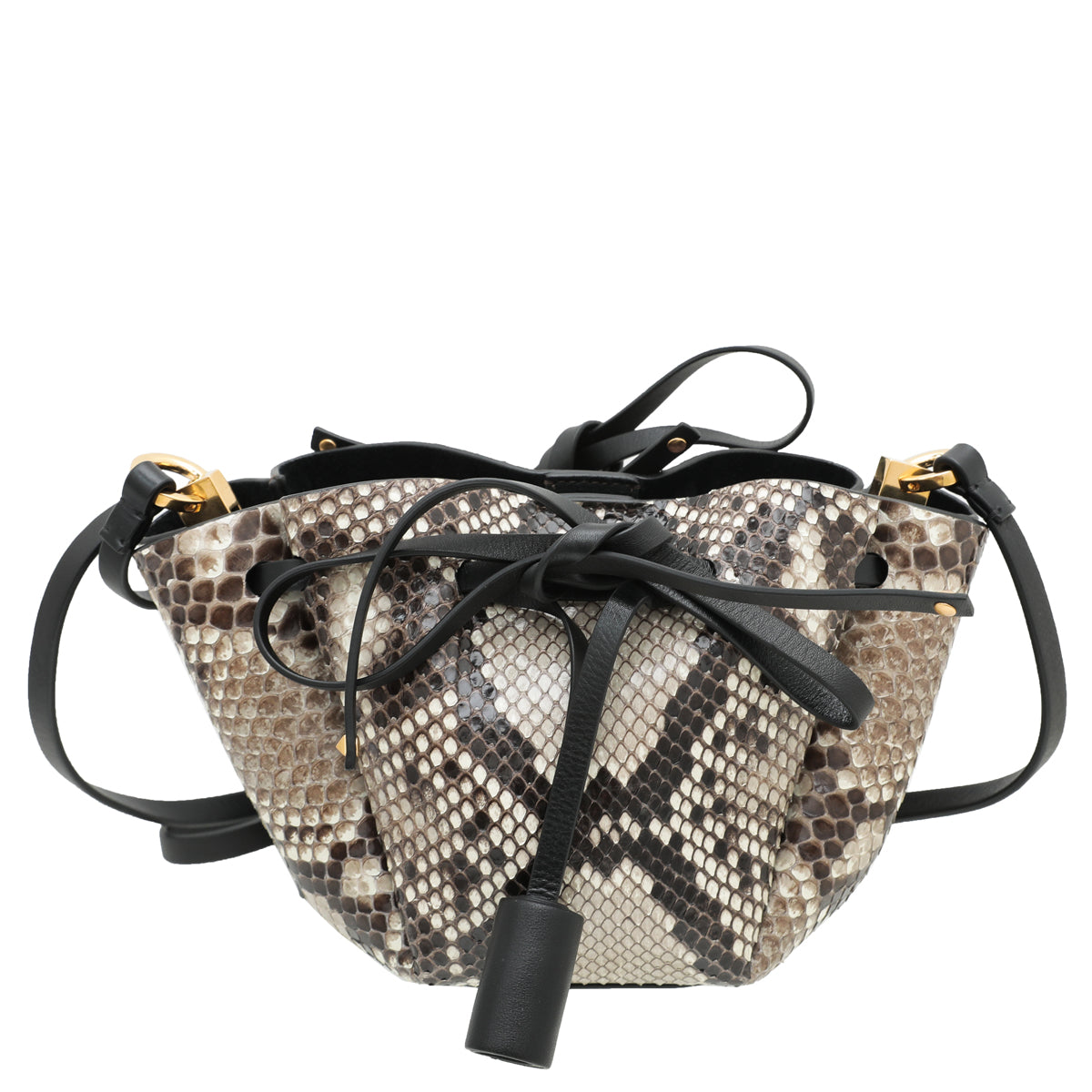 Valentino Bicolor Python Go Logo Bucket Bag-Valentino-THE CLOSET