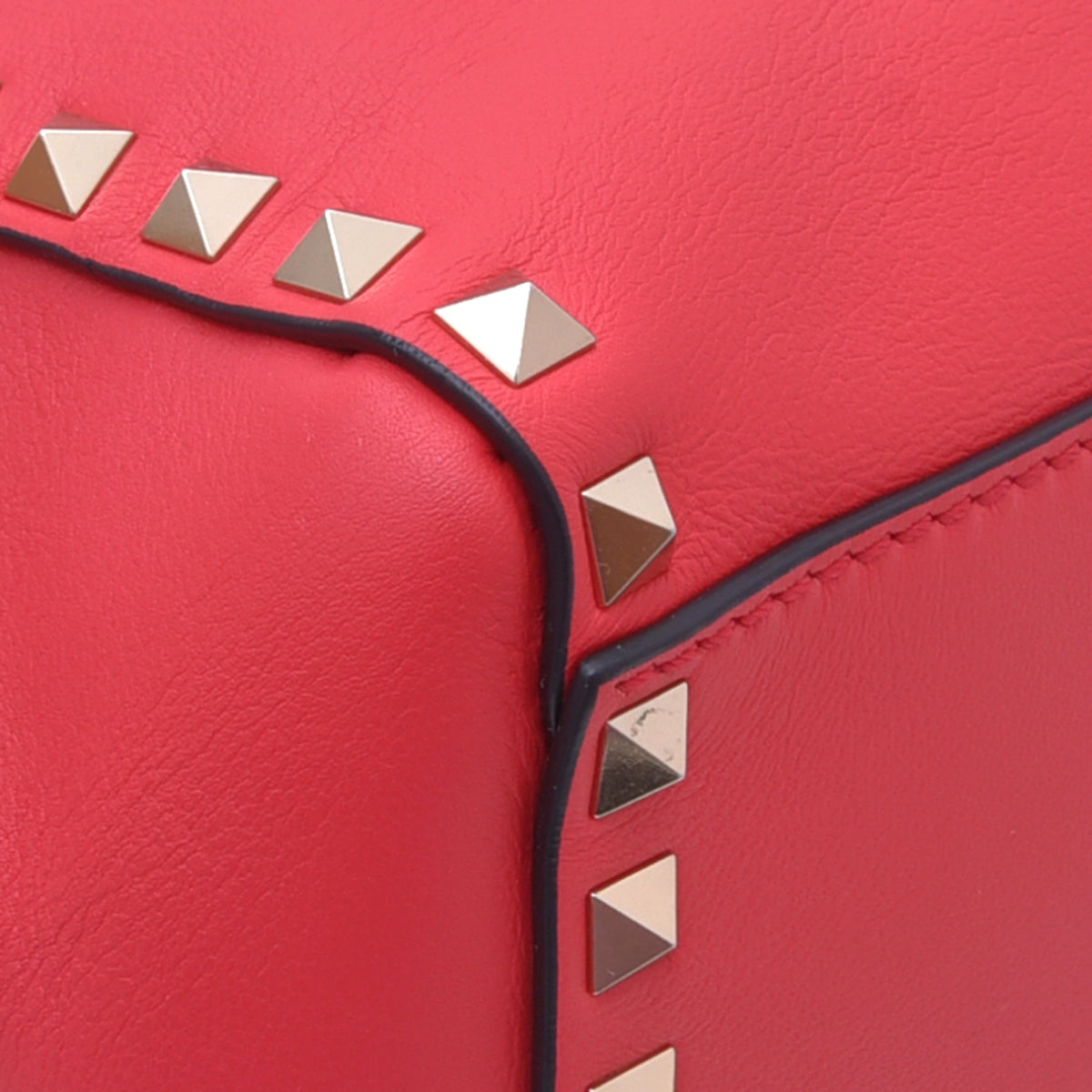 Valentino Red Rockstud Double Handle Tote Bag-Valentino-THE CLOSET