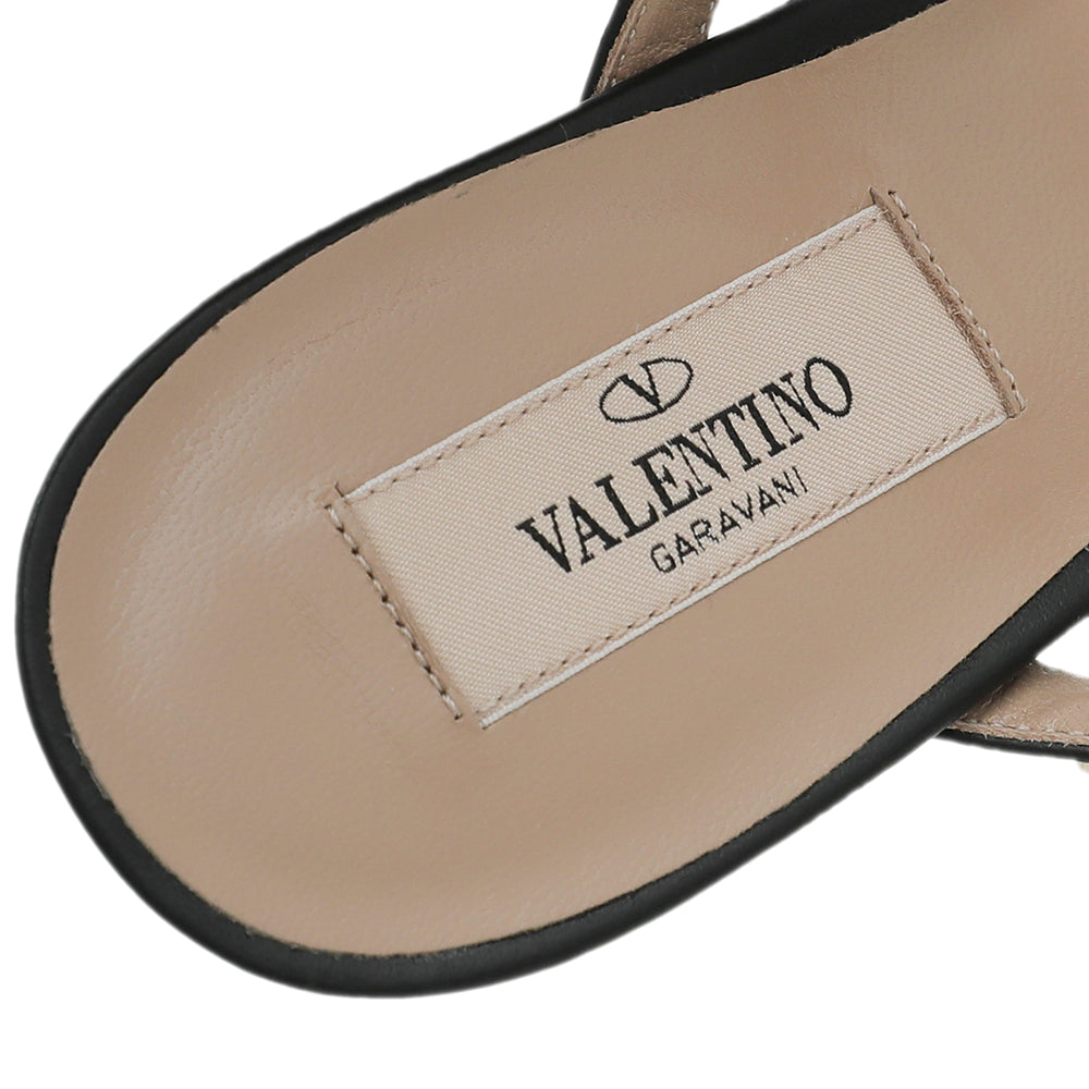 Valentino Black Rockstud Flip Flop Thong Sandals 38.5