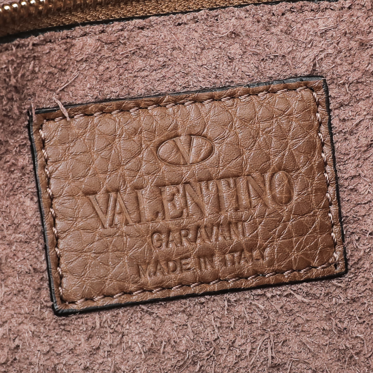 Valentino Brown Rockstud Glam Lock Bag