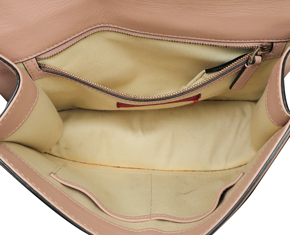 Valentino Nude Rockstud Glam Lock Medium Flap Bag