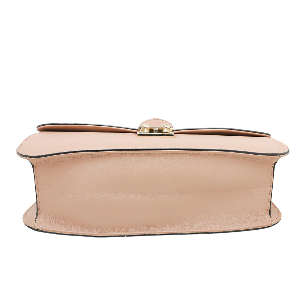 Valentino Nude Rockstud Glam Lock Medium Flap Bag-Valentino-THE CLOSET