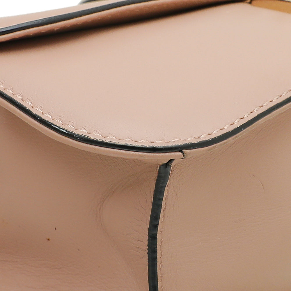 Valentino Nude Rockstud Glam Lock Medium Flap Bag-Valentino-THE CLOSET