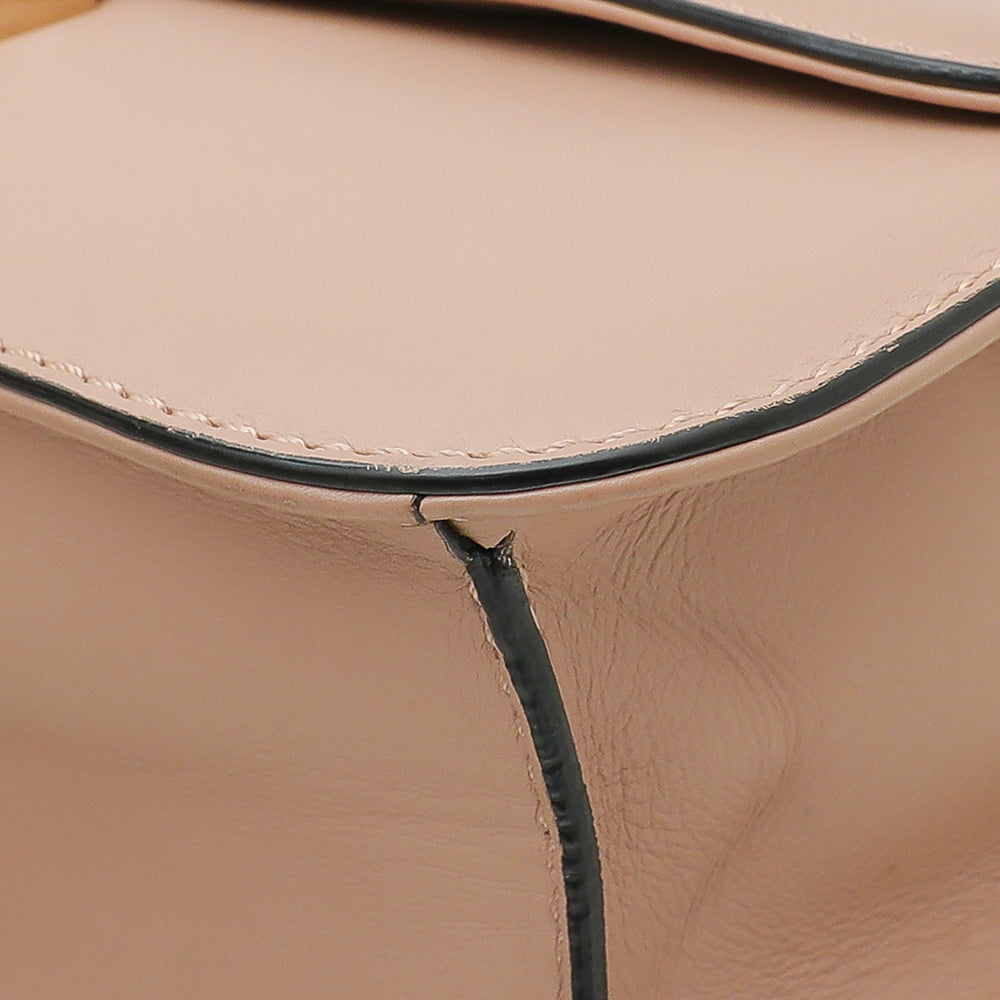 Valentino Nude Rockstud Glam Lock Medium Flap Bag-Valentino-THE CLOSET