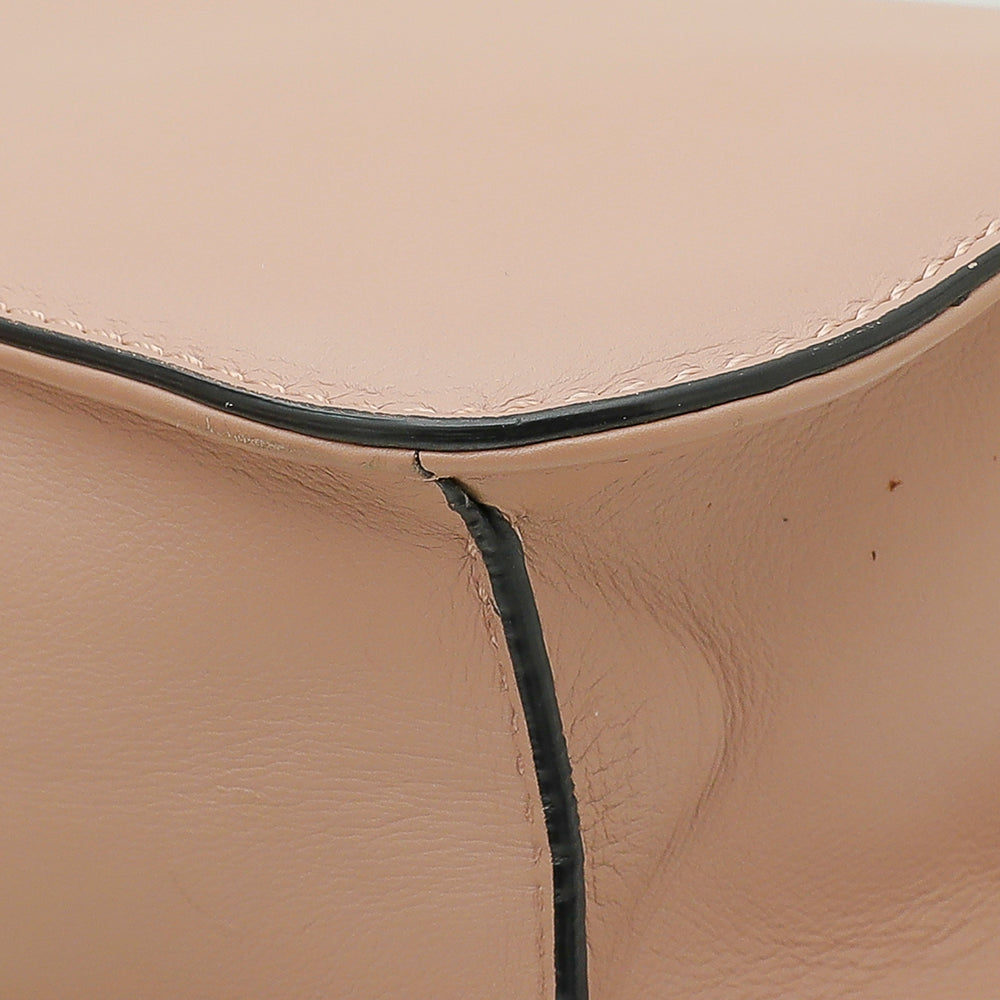 Valentino Nude Rockstud Glam Lock Medium Flap Bag-Valentino-THE CLOSET