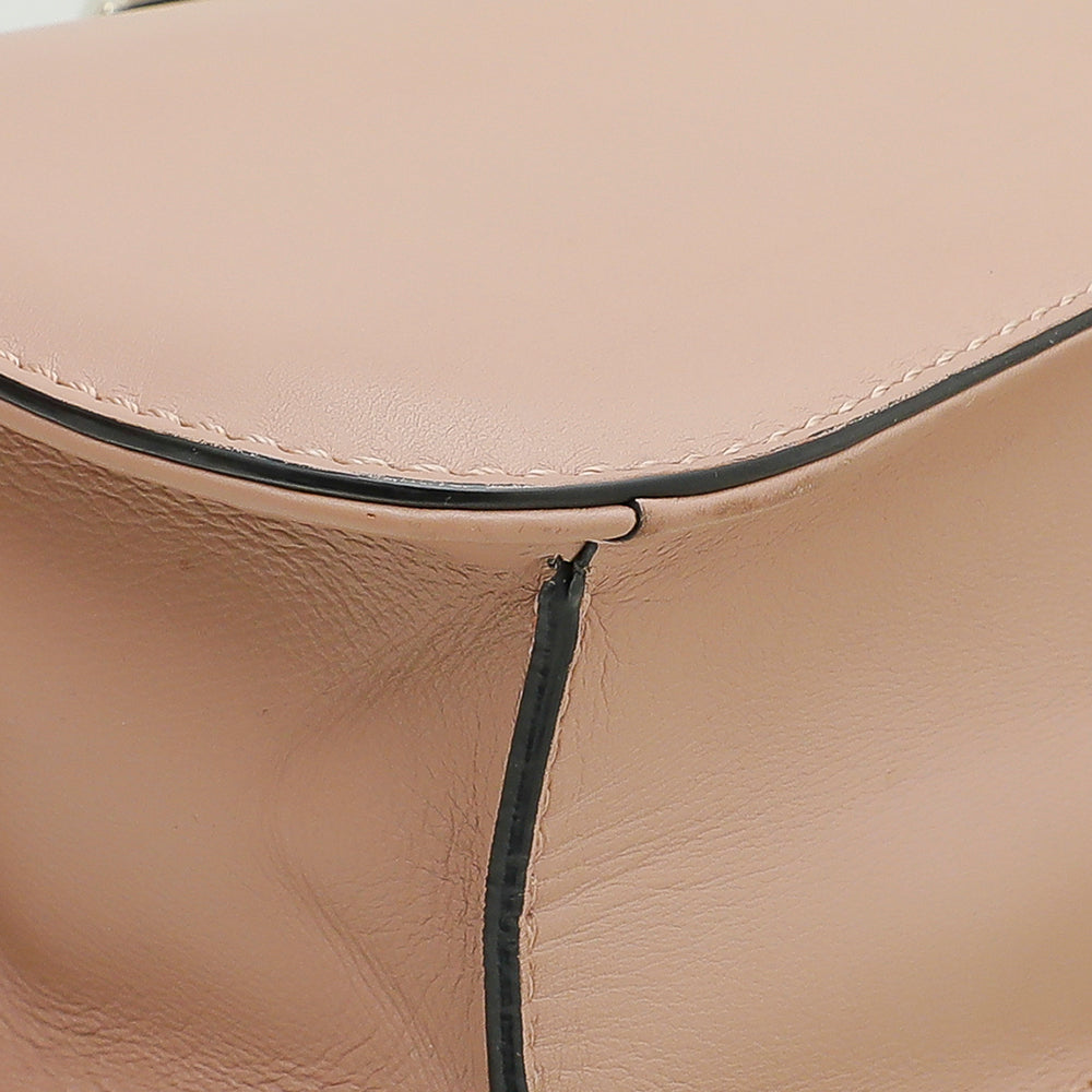 Valentino Nude Rockstud Glam Lock Medium Flap Bag-Valentino-THE CLOSET