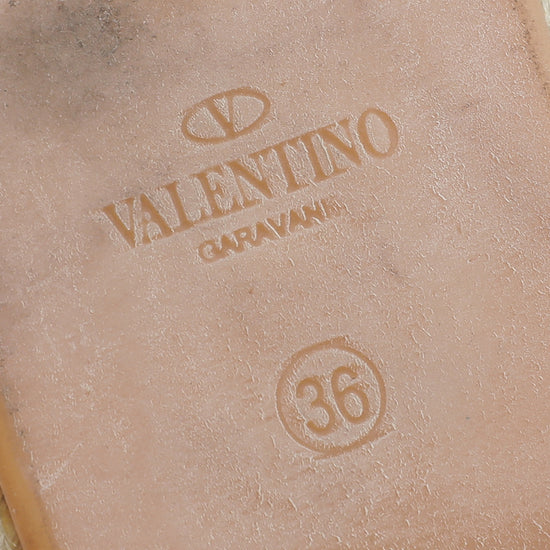 Valentino Metallic Skin Rockstud Espadrille 36