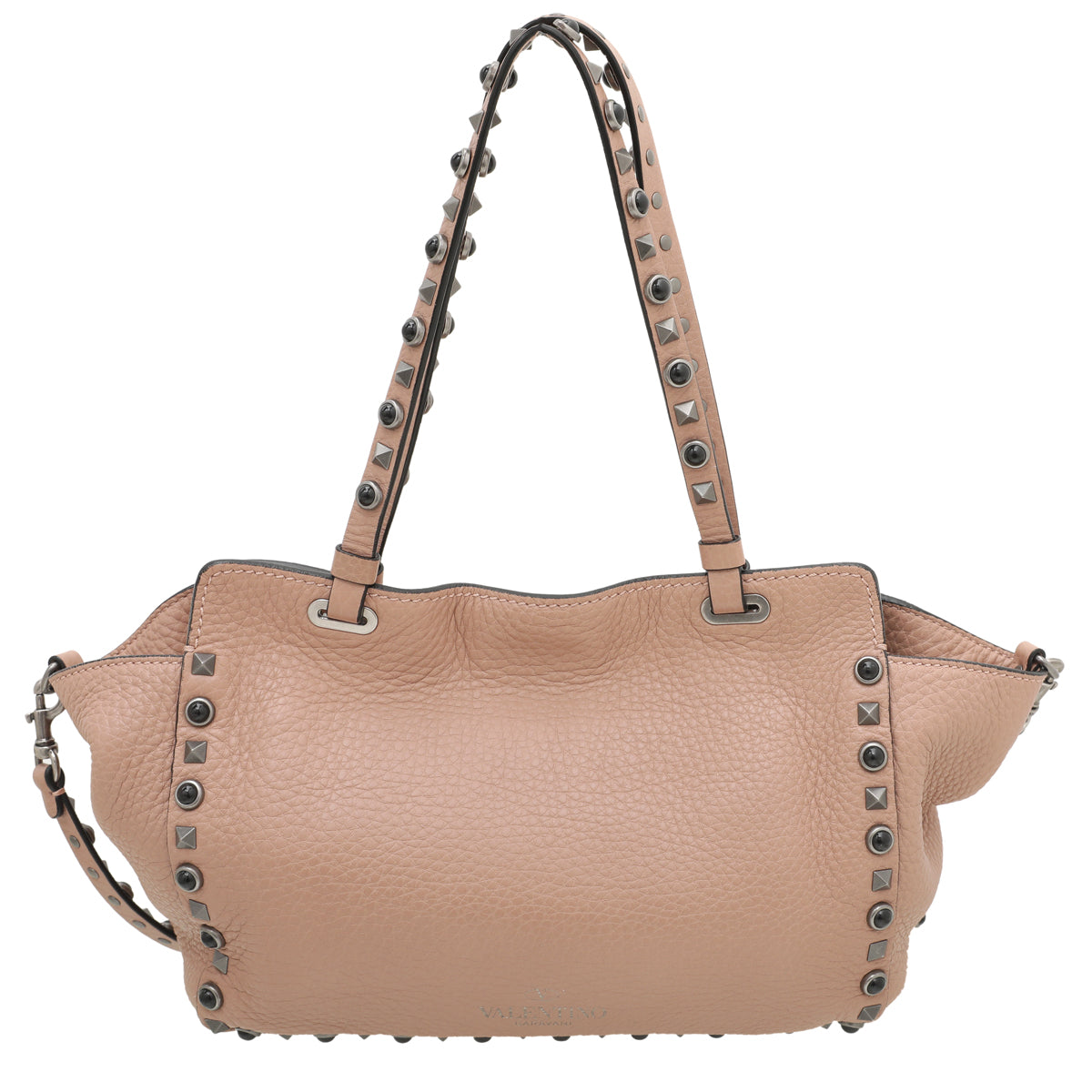 Valentino Blush Rockstud Rolling Small Tote Bag-Valentino-THE CLOSET