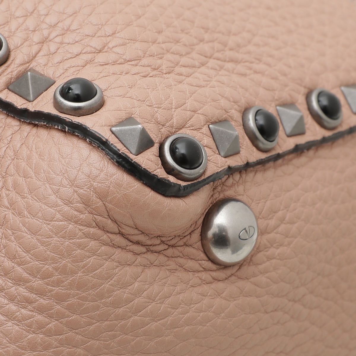 Valentino Blush Rockstud Rolling Small Tote Bag-Valentino-THE CLOSET