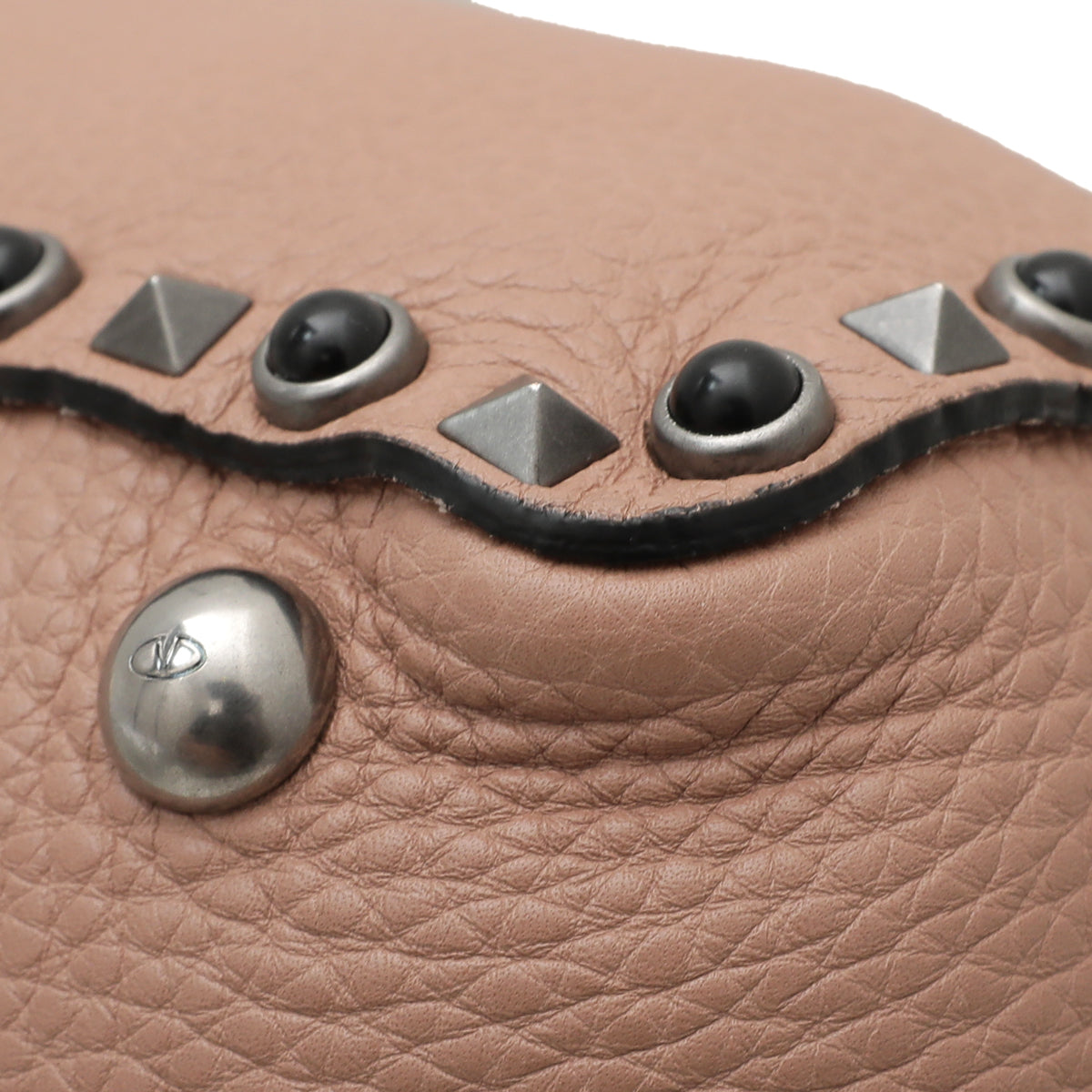 Valentino Blush Rockstud Rolling Small Tote Bag-Valentino-THE CLOSET