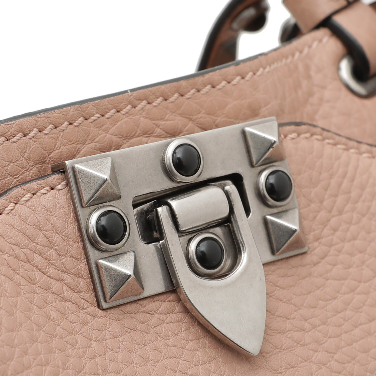 Valentino Blush Rockstud Rolling Small Tote Bag-Valentino-THE CLOSET