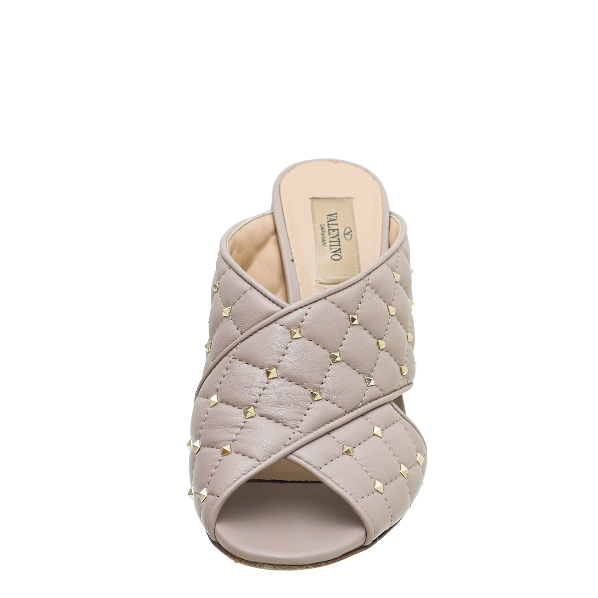 Valentino Poudre Rockstud Spike Crisscross Mules 38-Valentino-THE CLOSET