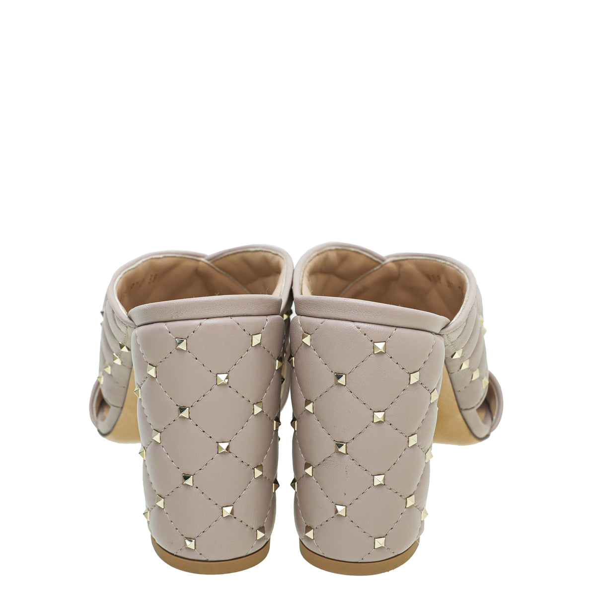 Valentino Poudre Rockstud Spike Crisscross Mules 38-Valentino-THE CLOSET