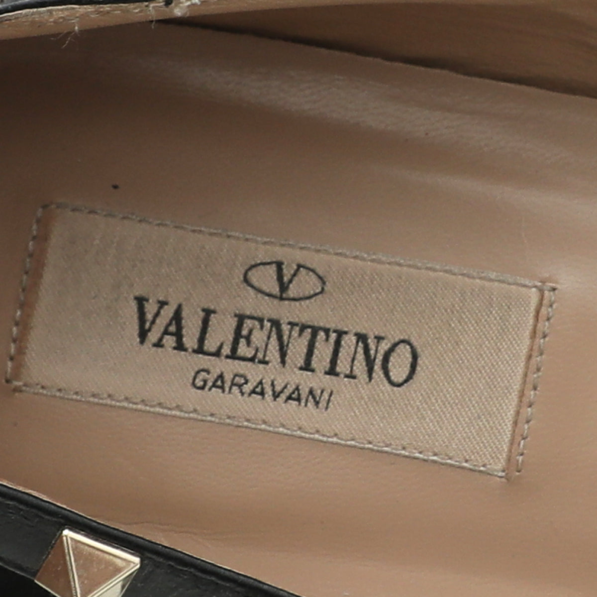 Valentino Black Suede Rockstud Flat Ballerina 36.5-Valentino-THE CLOSET