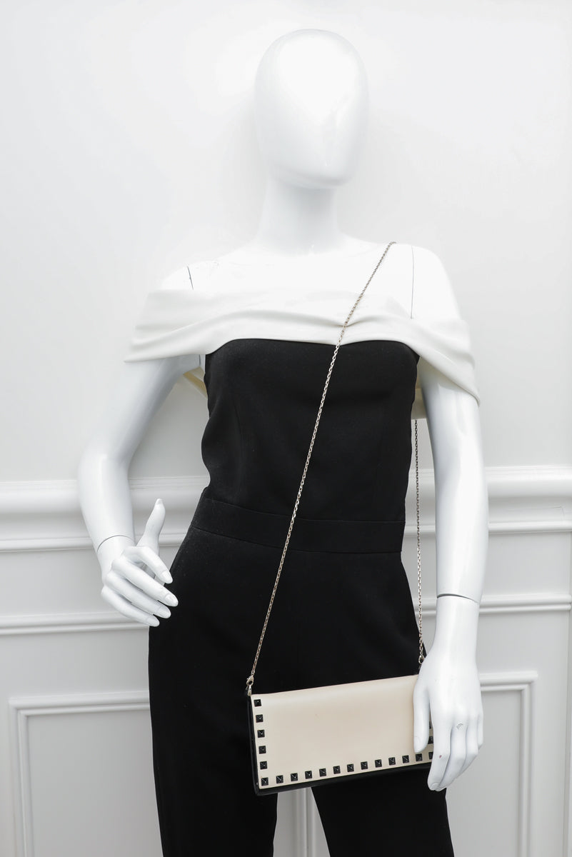 Valentino Bicolor Rockstud Wallet On Chain-Valentino-THE CLOSET