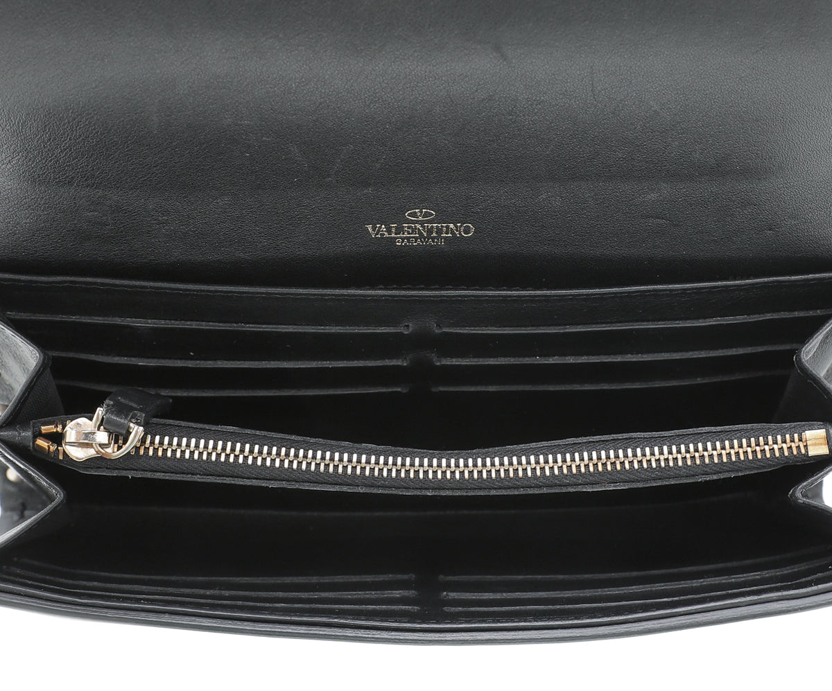 Valentino Bicolor Rockstud Wallet On Chain-Valentino-THE CLOSET