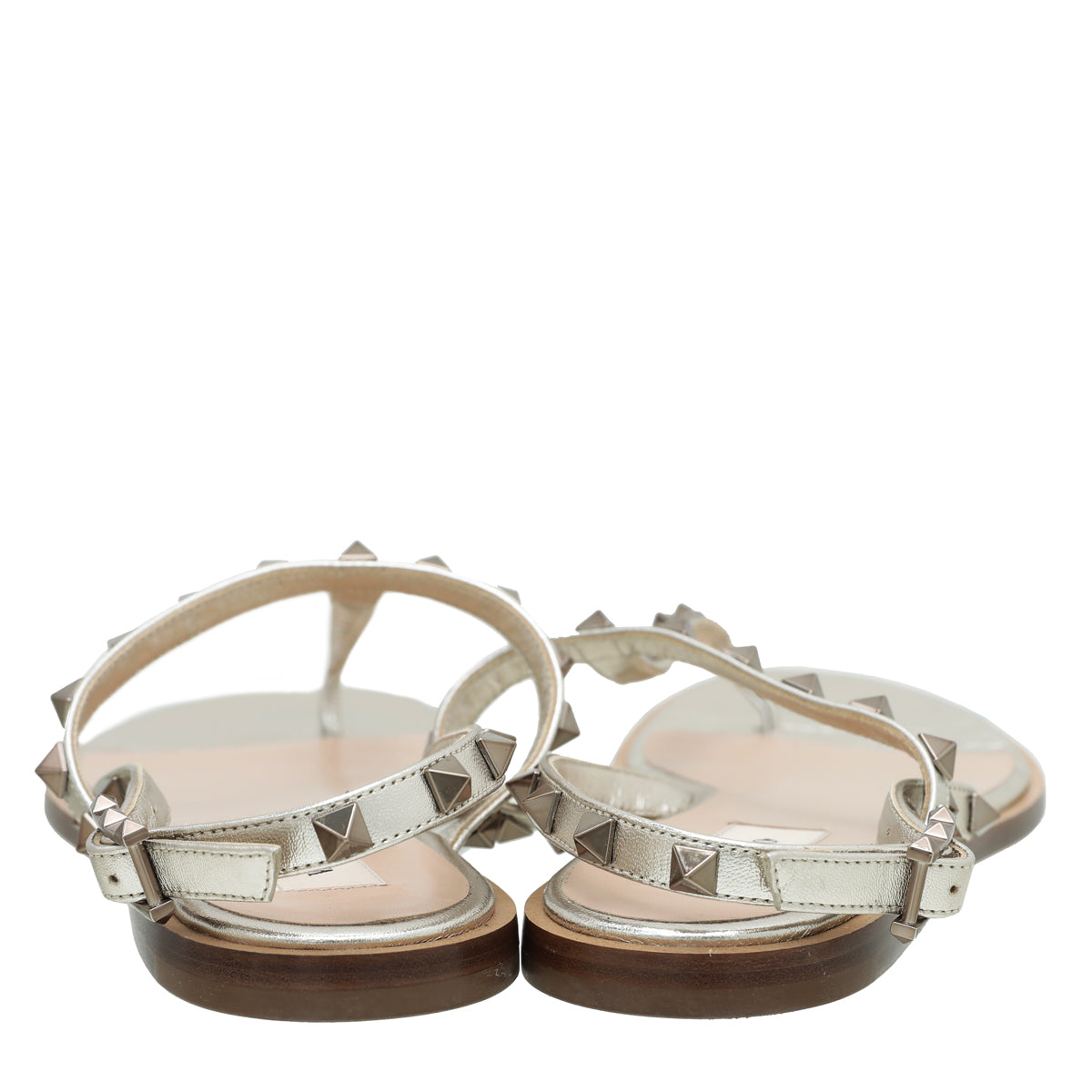 Valentino Skin Rockstud Thong Flat T-Strap Sandal 38-Valentino-THE CLOSET